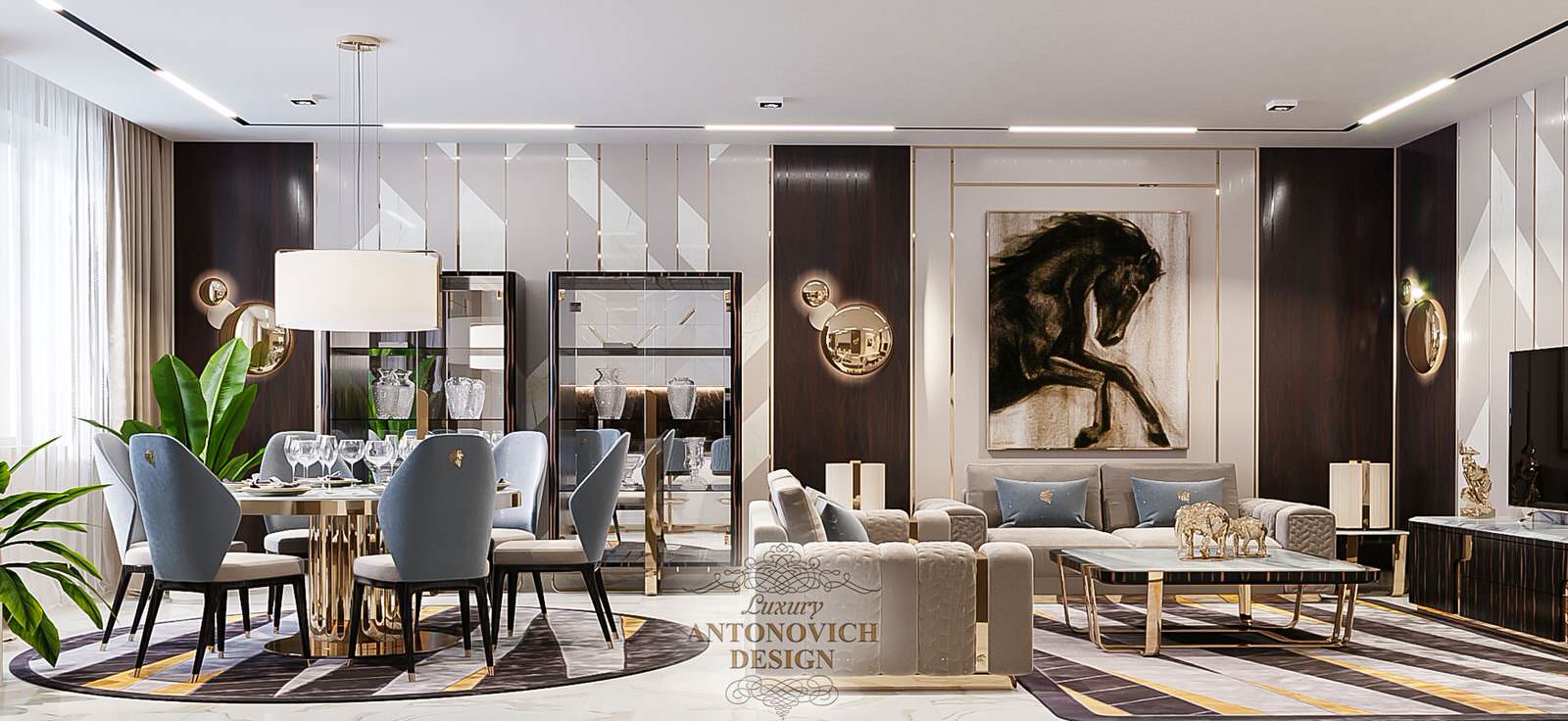 Красивый дизайн гостиной в современном стиле