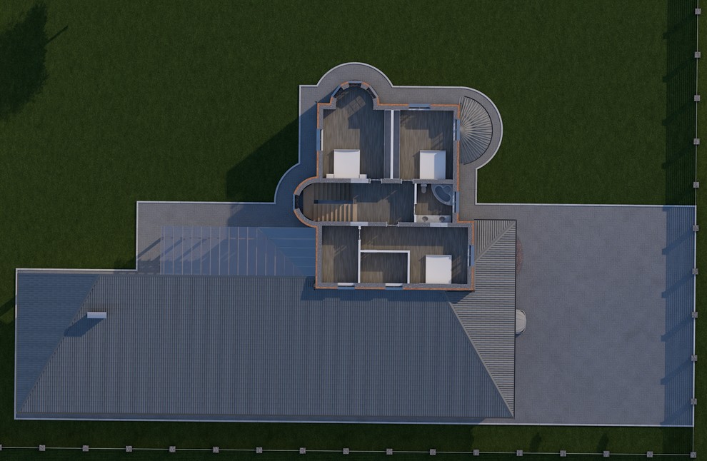 каменный дом с большим бассейном