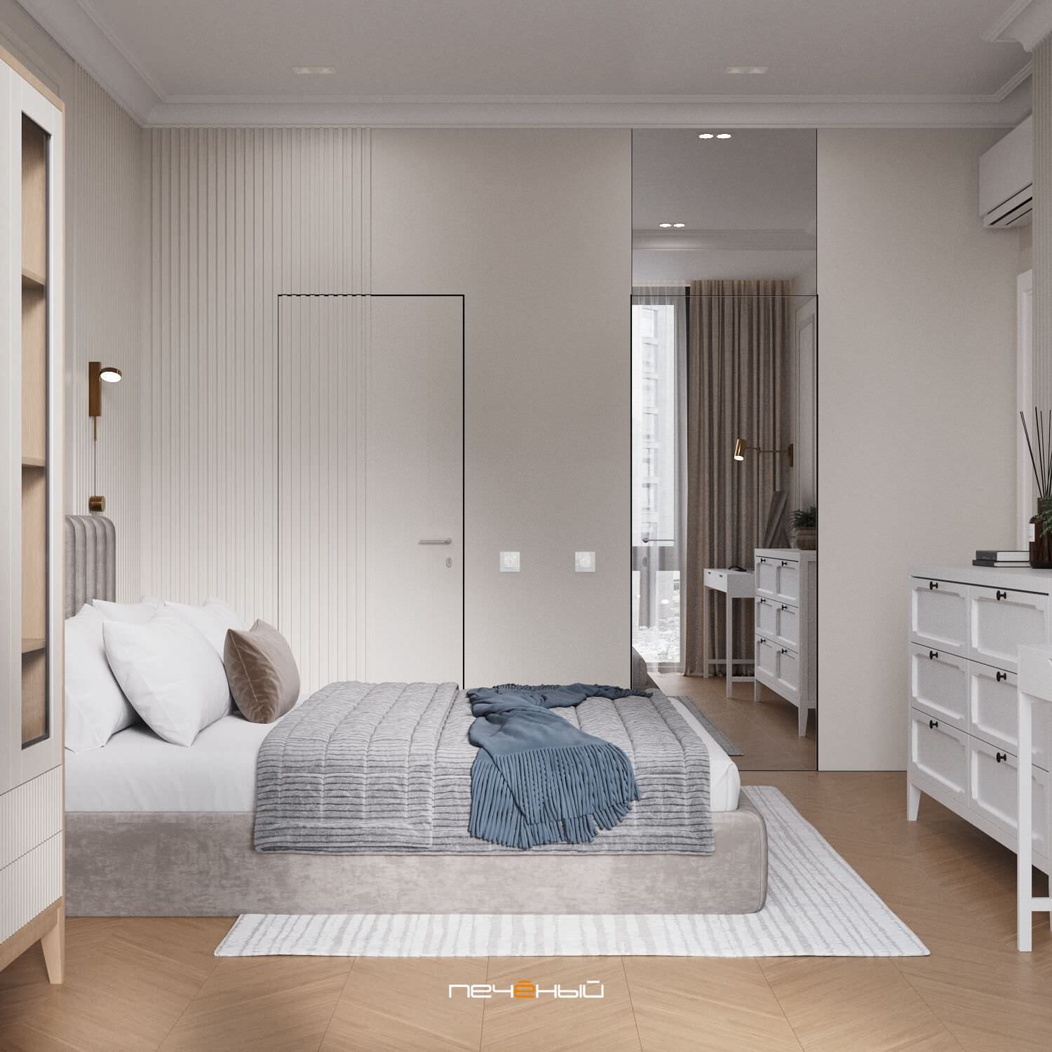 2024 Дизайн 3-комн. квартиры в стиле неоклассика, 74 м², Москва, ЖК ILove