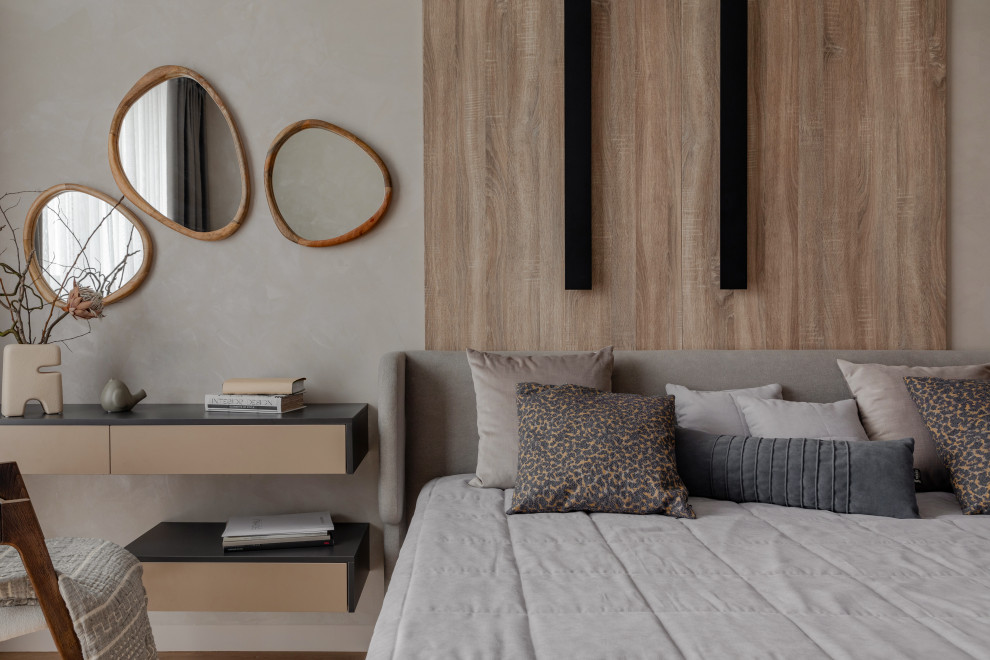 Фото. Теплый минимализм с мрамором и деревом, 62 кв.м.