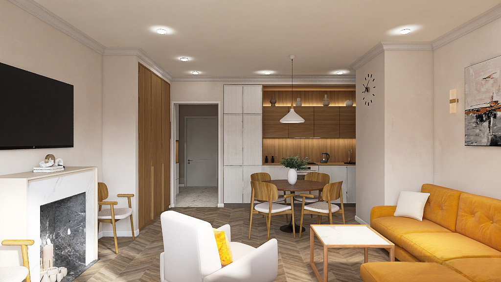 Обложка проекта: Проект трехкомнатной квартиры.   60 кв.м