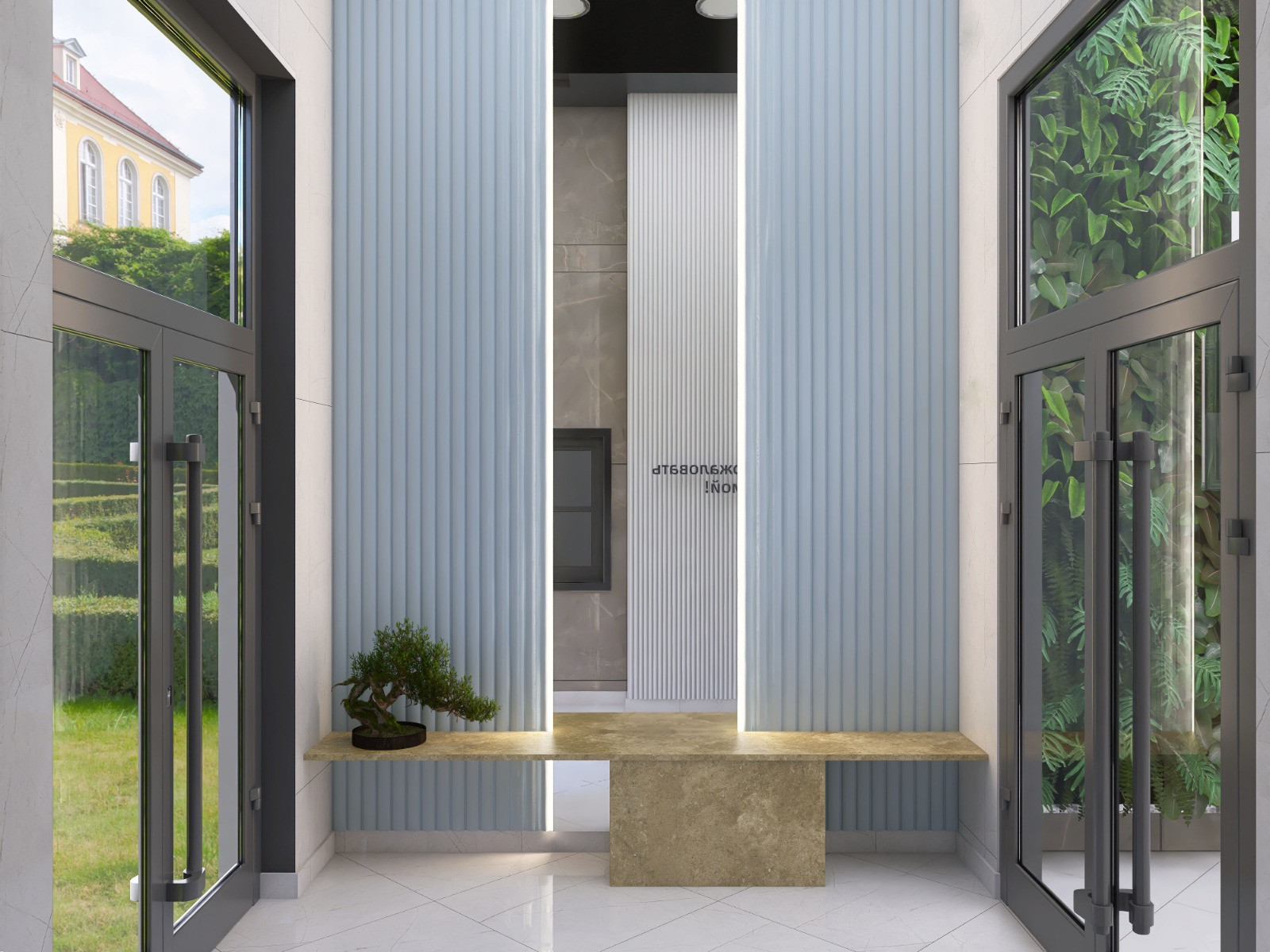 Визуализация лобби подъезда