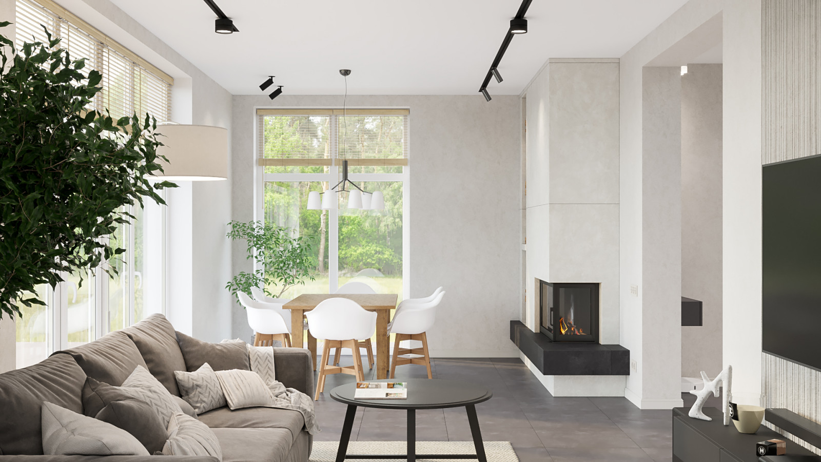 Барнхауз с мансардными окнами в серых оттенках