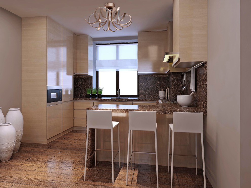 Стильное решение для миниатюрной кухни