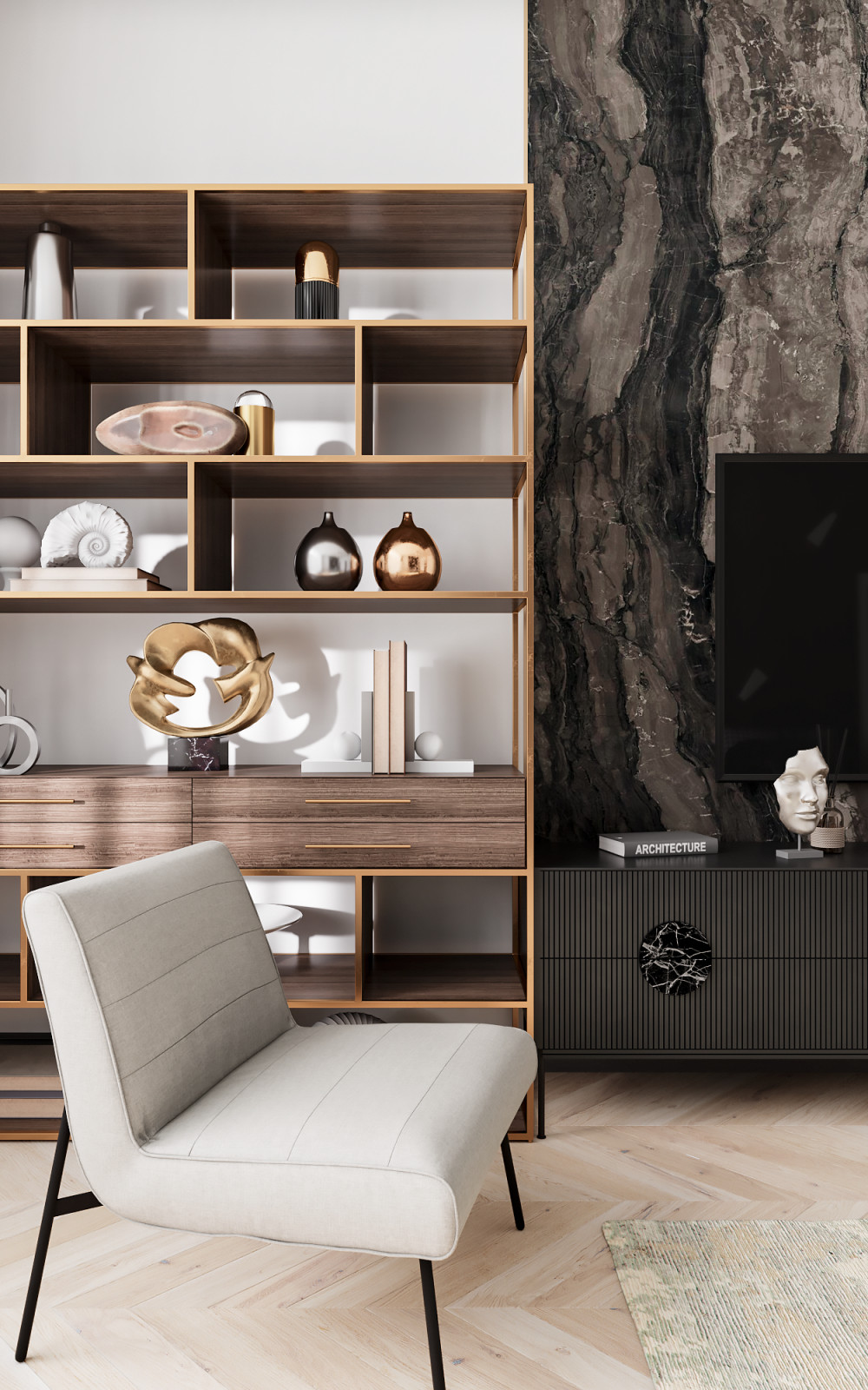 Обложка проекта: ГОСТИНАЯ В СТИЛЕ БУРЖУАЗНАЯ ЭКЛЕКТИКА В ЖК ЯМАЙКА 3