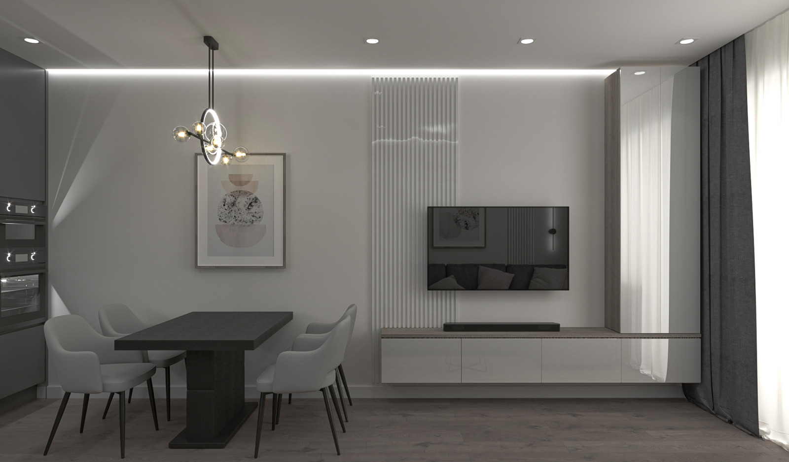 трехкомнатная квартира в современном стиле