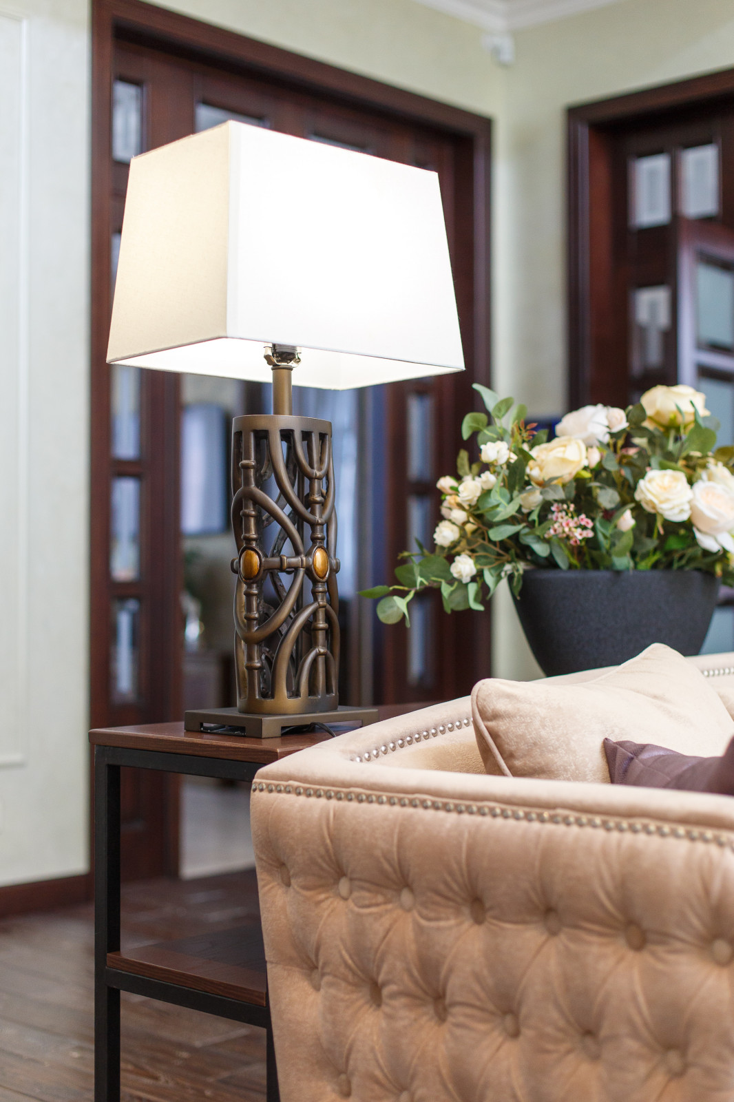 Интерьер загородного дома с двусветным пространством