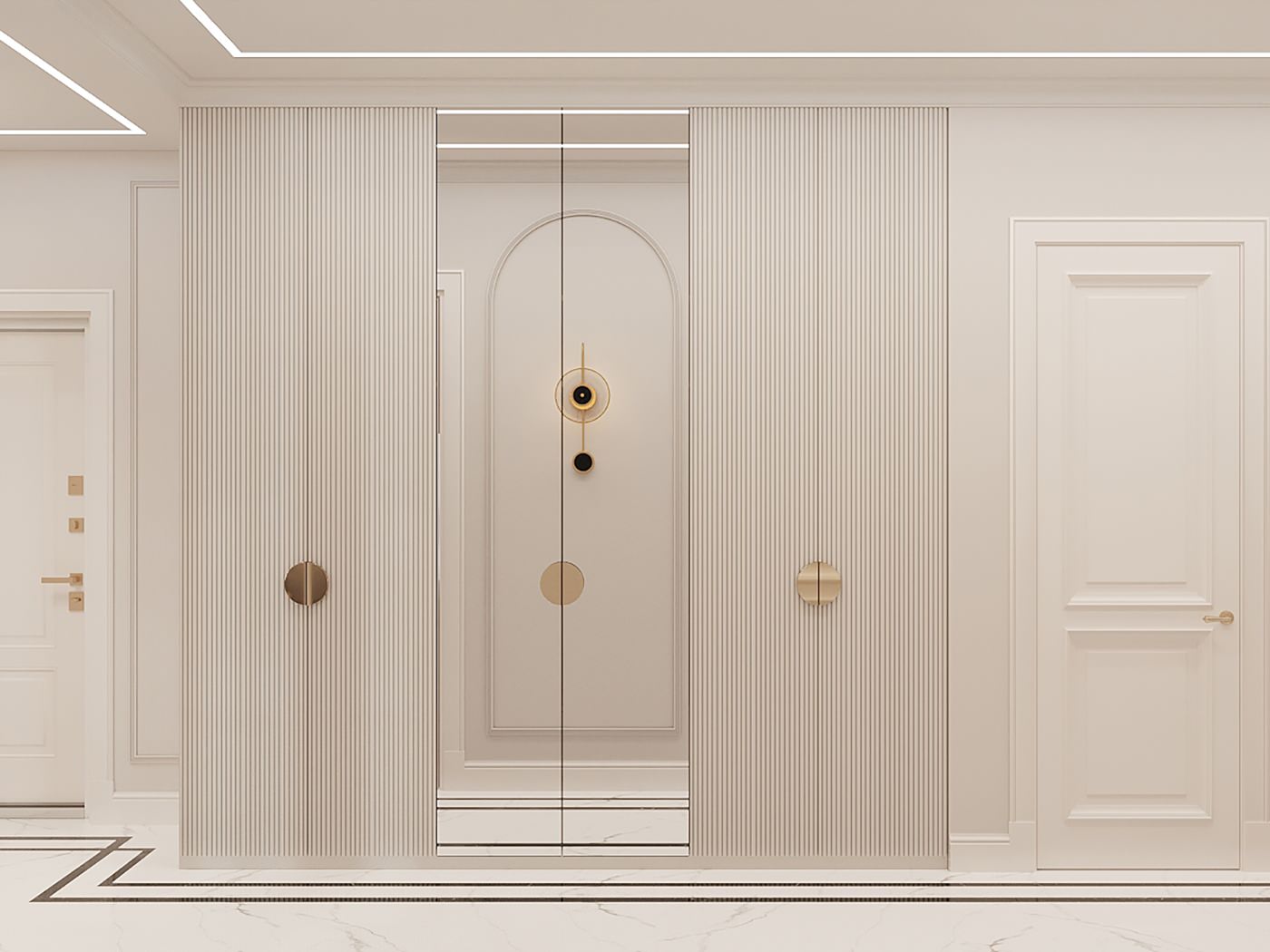 Интерьер в стиле неоклассика в РП ЗАРЕЧЬЕ 103 кв.м.