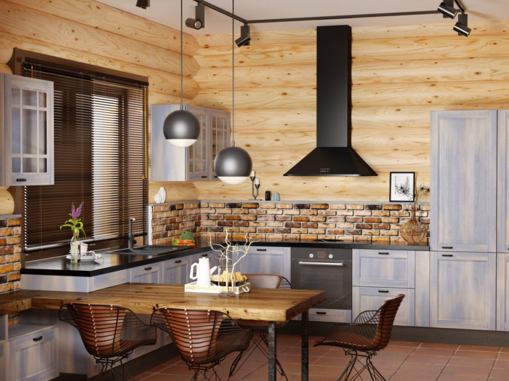 Деревянный дом с современным интерьером