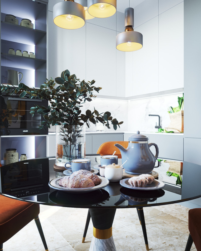 Кухня с балконом с ремонтом от застройщика