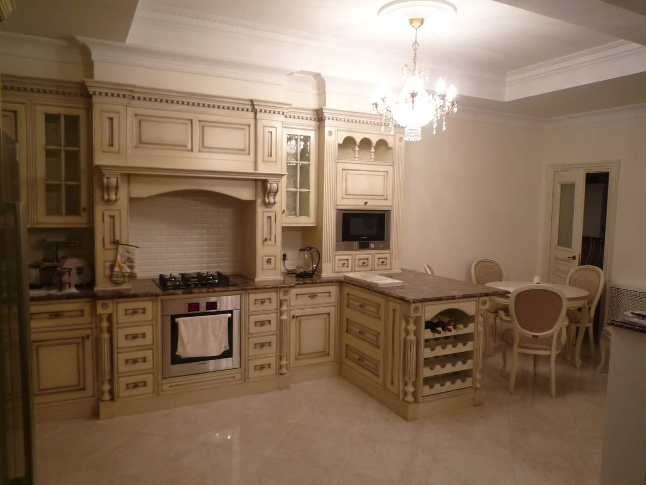 Кухня, МДФ, эмаль, патина, лак