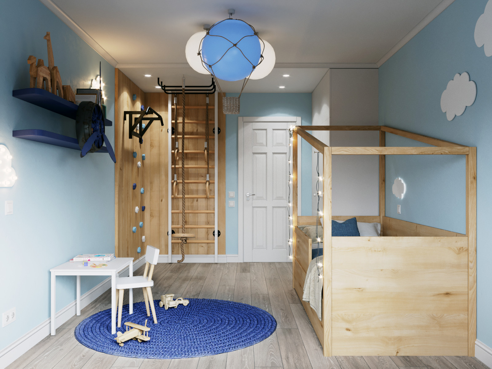 Квартира в голубых тонах в Новой Боровой