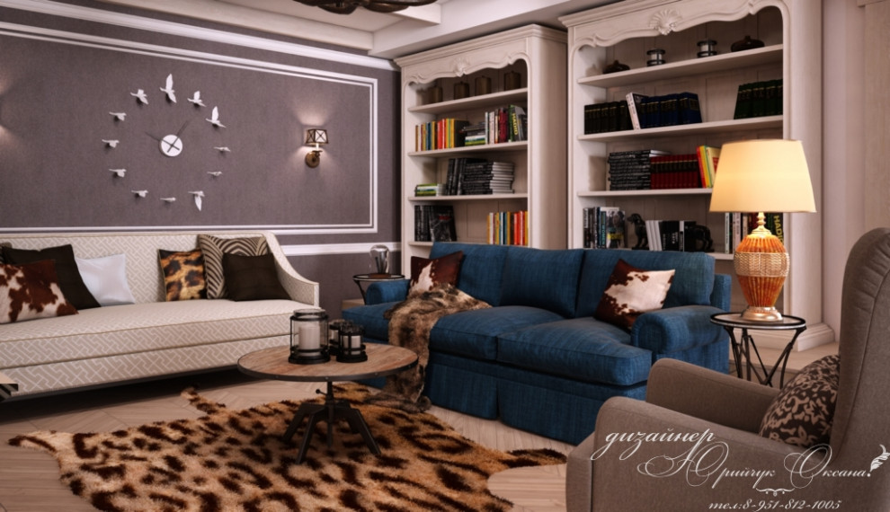 Гостинная в стиле шале