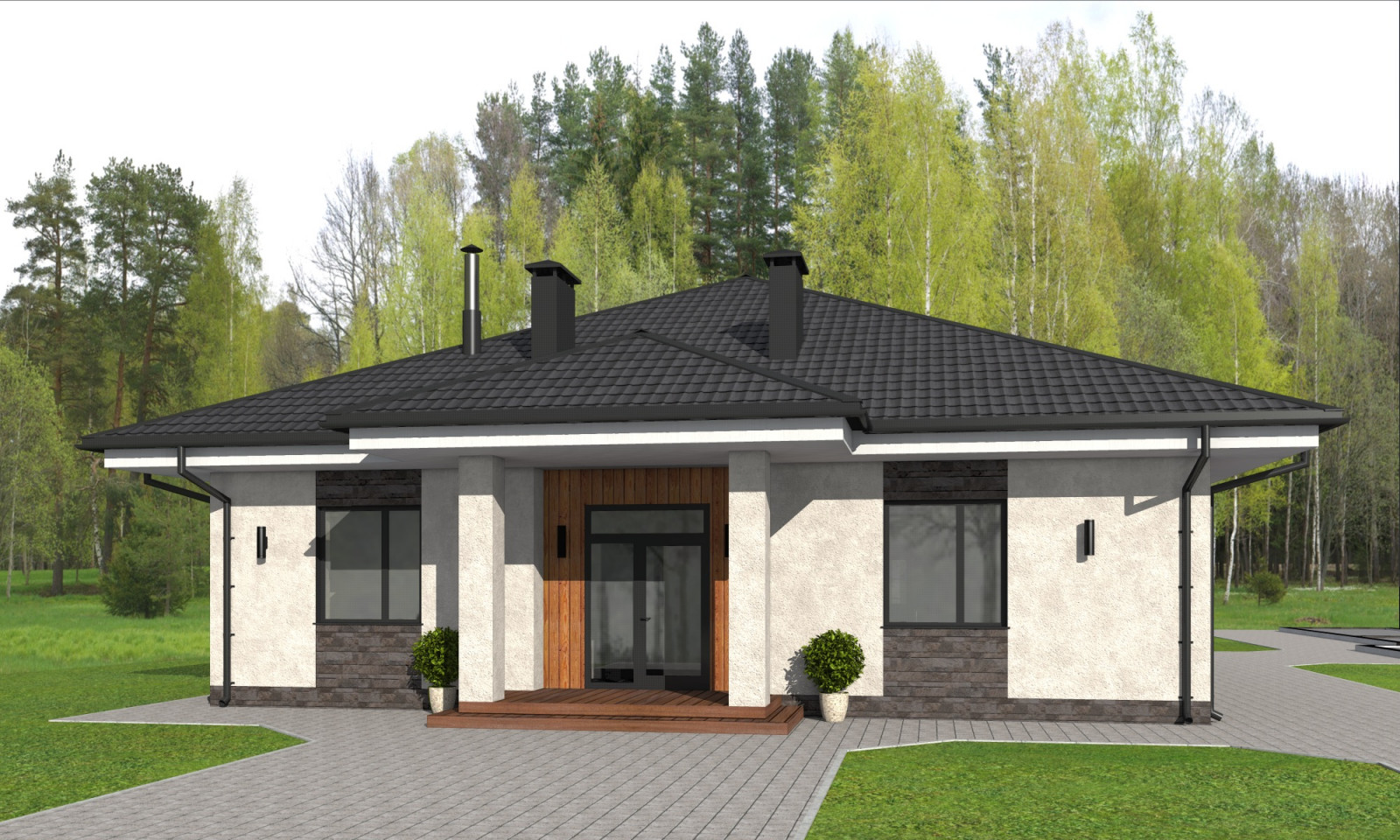 Обложка проекта: Одноэтажный дом