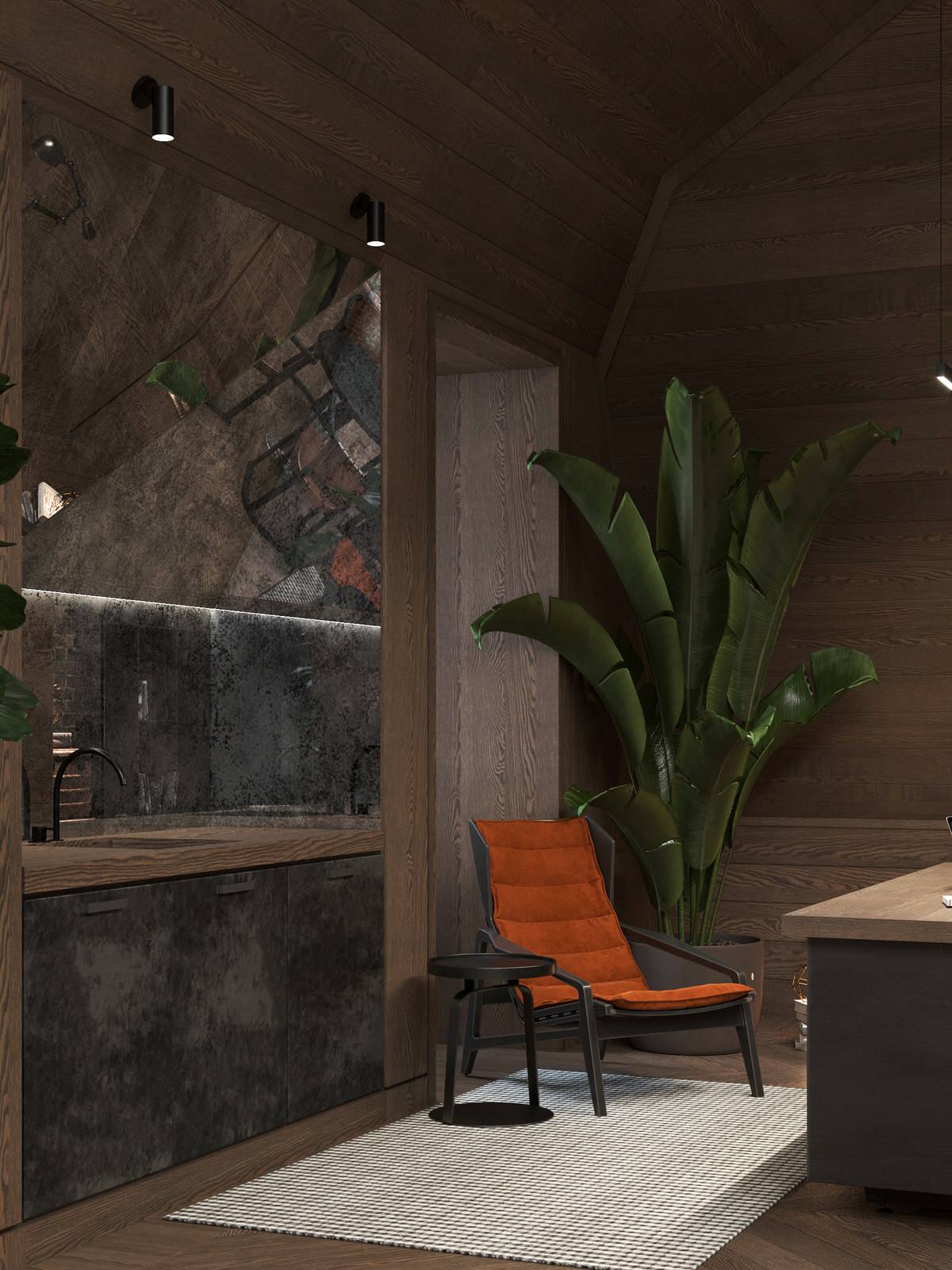 Мансарда частного жилого дома.