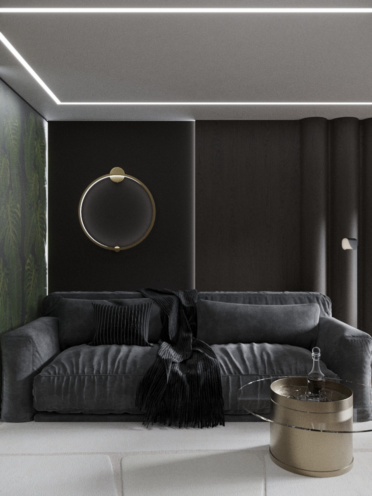 Обложка проекта: Дизайн-проект кухни-гостиной с курительной комнатой