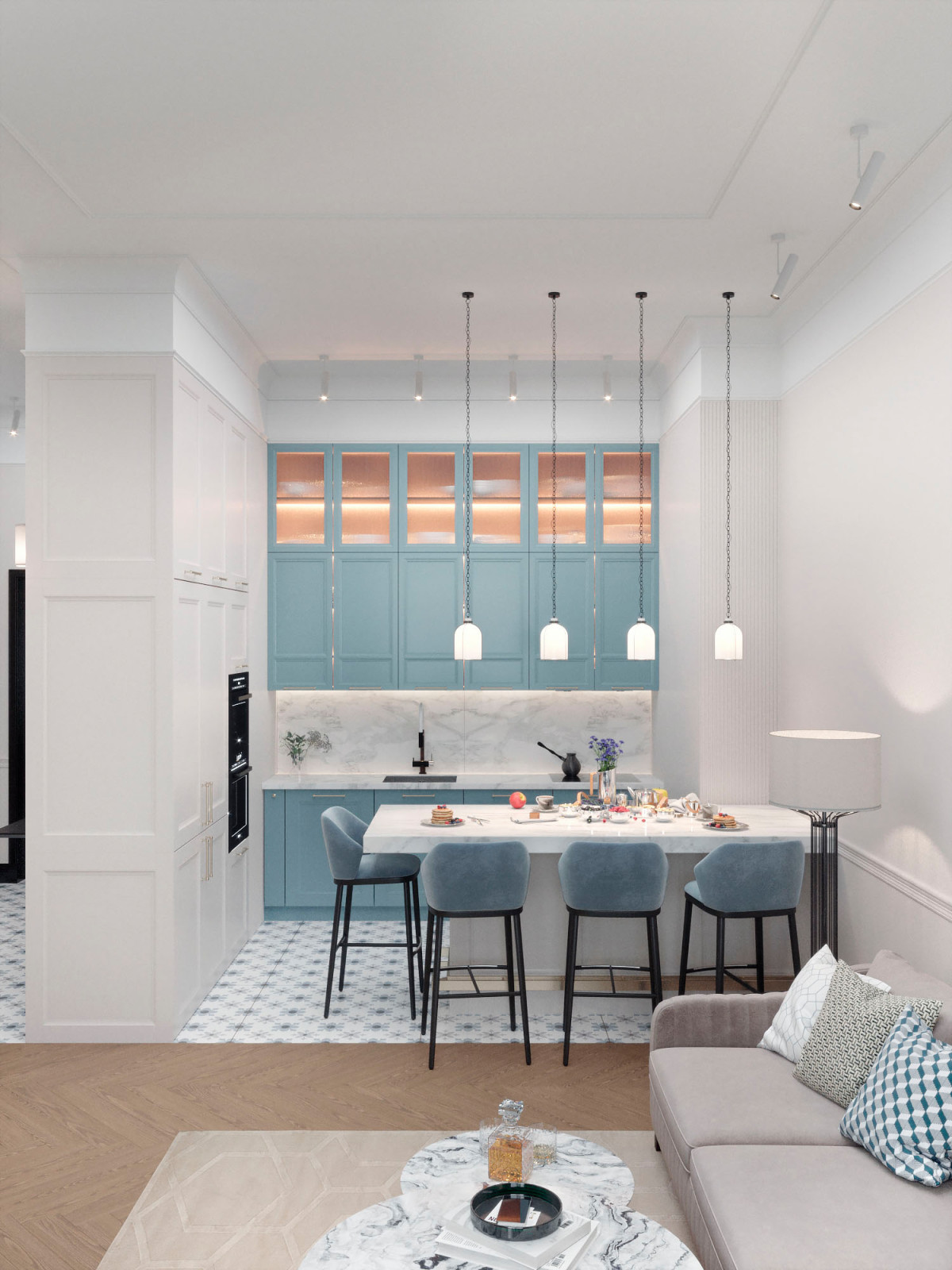 Квартира в стиле классика, 140 м2
