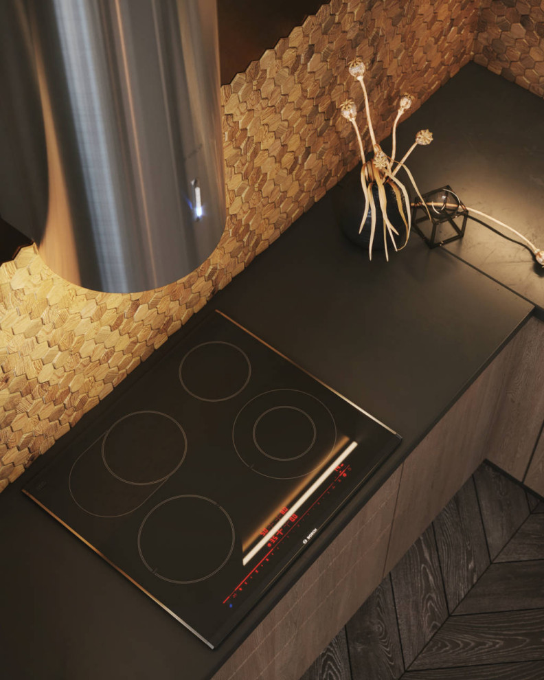 г. Санкт-Петербург, квартира 98 м2. Темно-золотой интерьер квартиры