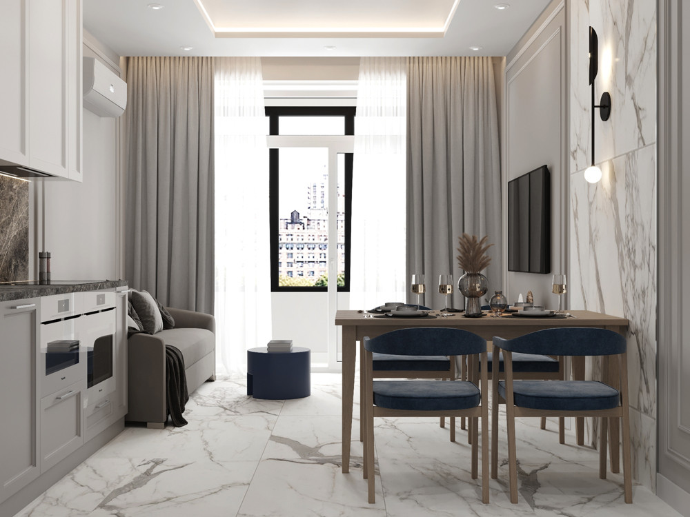 Дизайн интерьера квартиры в ЖК "Преображение" площадью 44 кв.м.