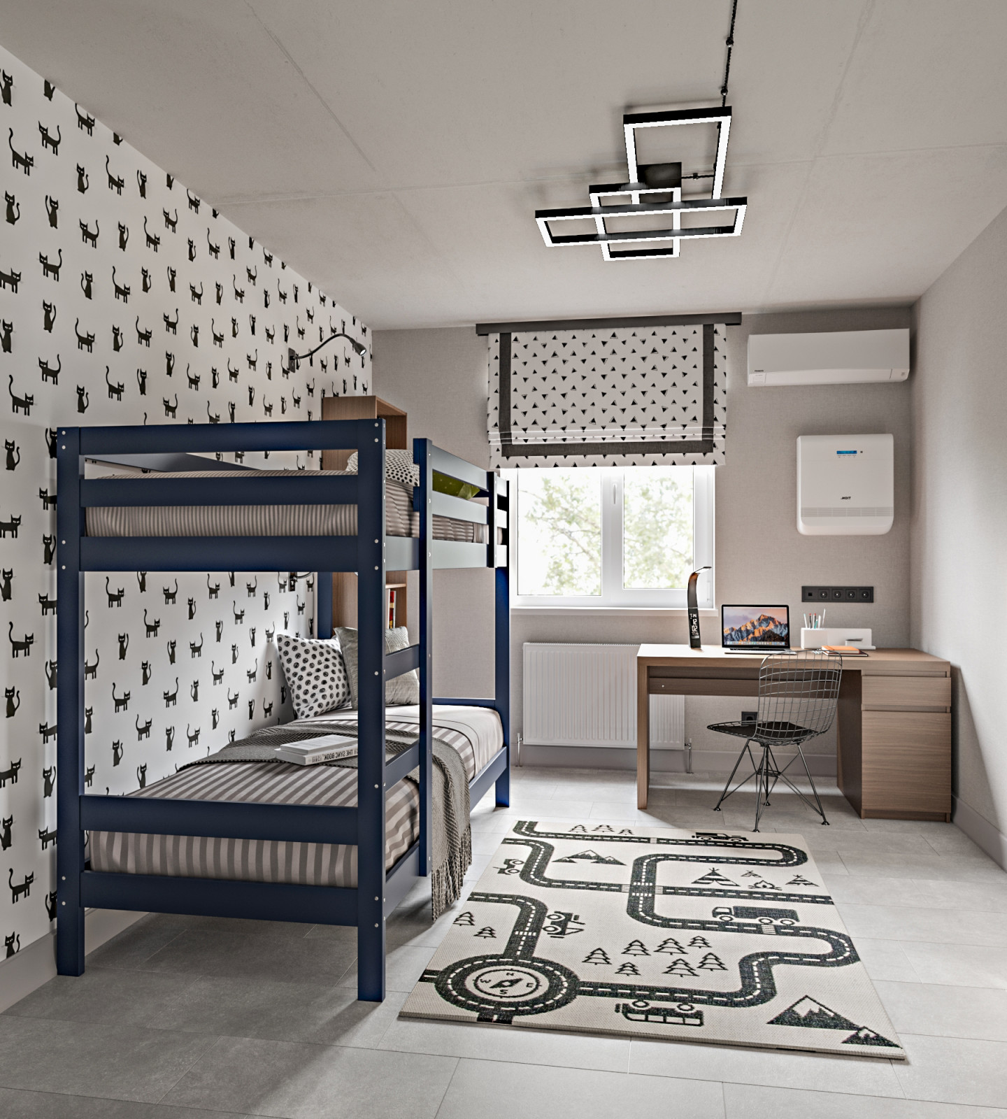 Серая квартира лофт