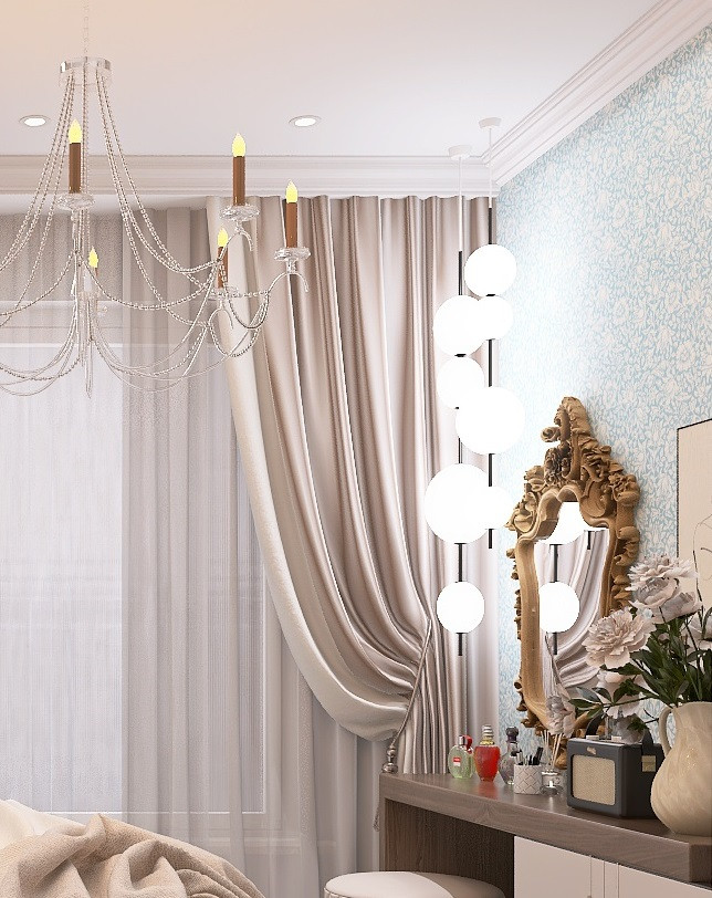 Обложка проекта: Воздушная спальня с оттенком классики