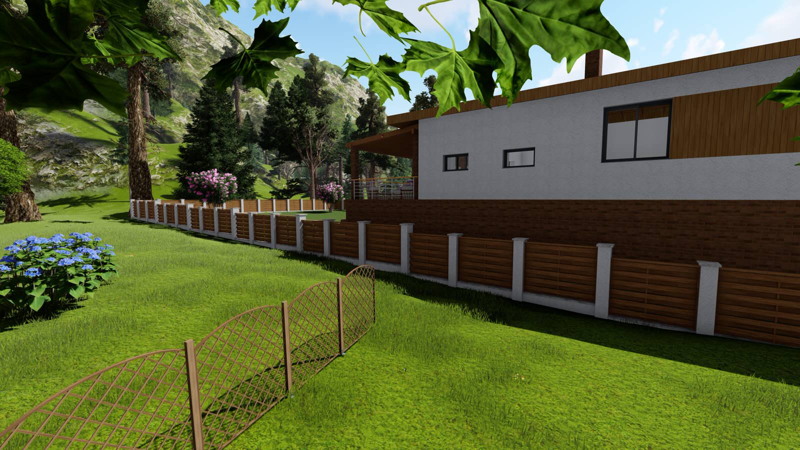 Дом на уклонном участке с цокольным этажом, и открытой терассой