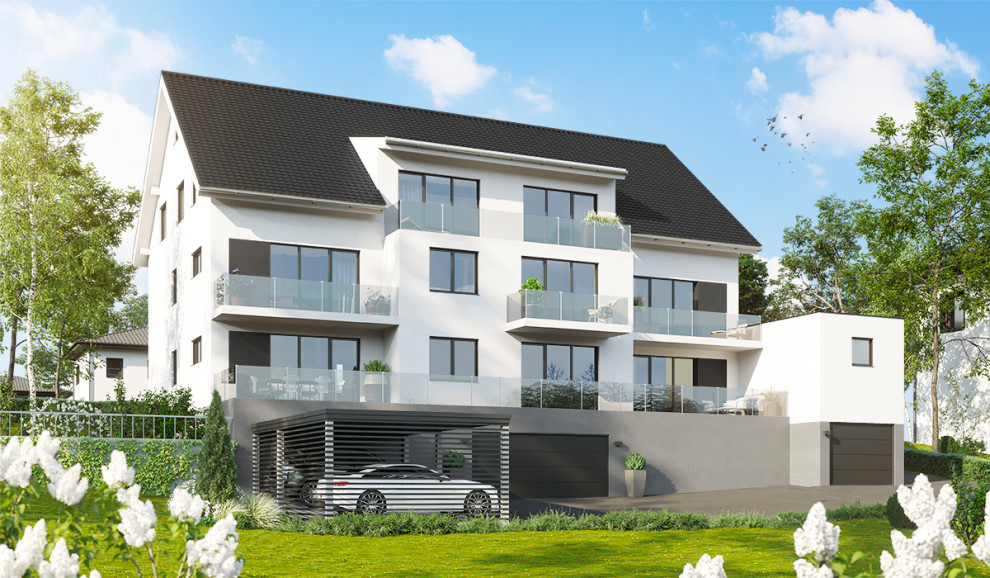 Blick vom Hof auf das Haus