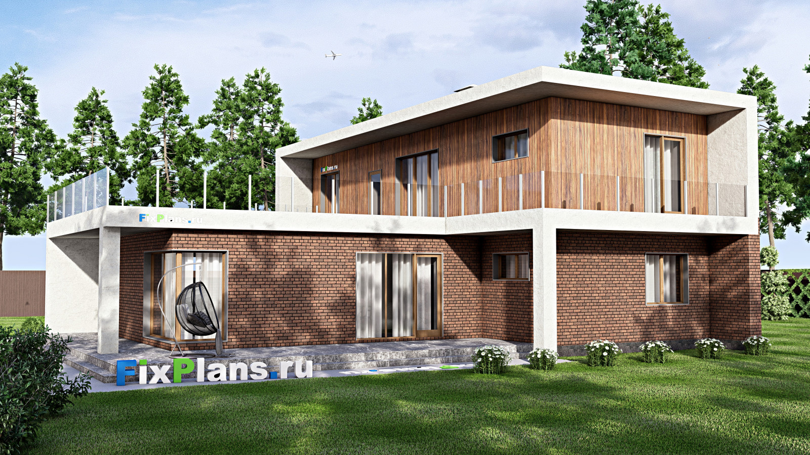 Проект двухэтажного дома 18х17 м S371м2 F-15029