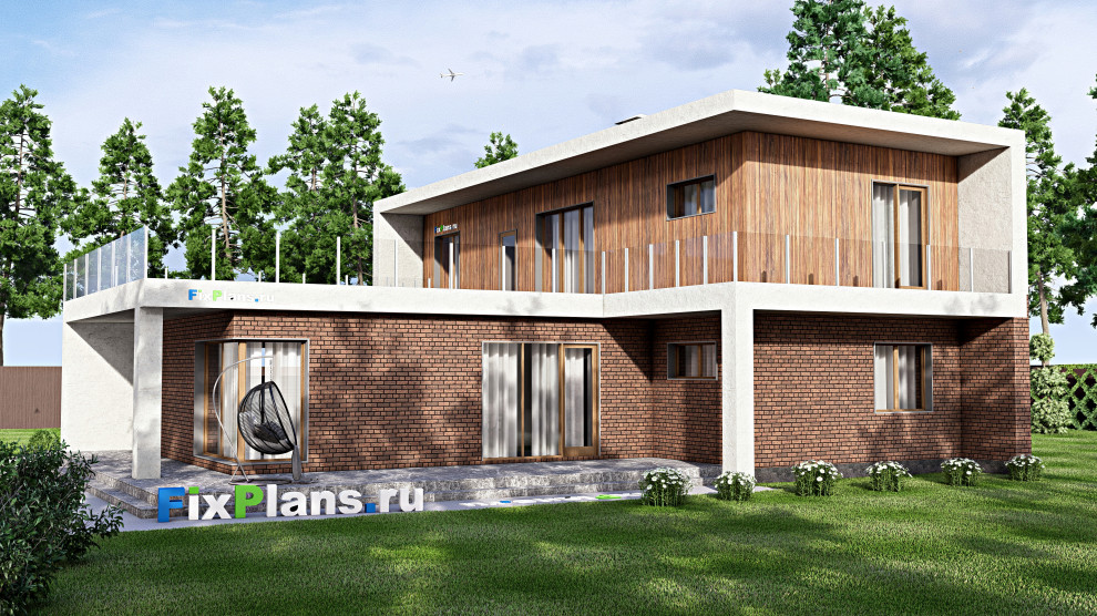 Проект двухэтажного дома 18х17 м S371м2 F-15029