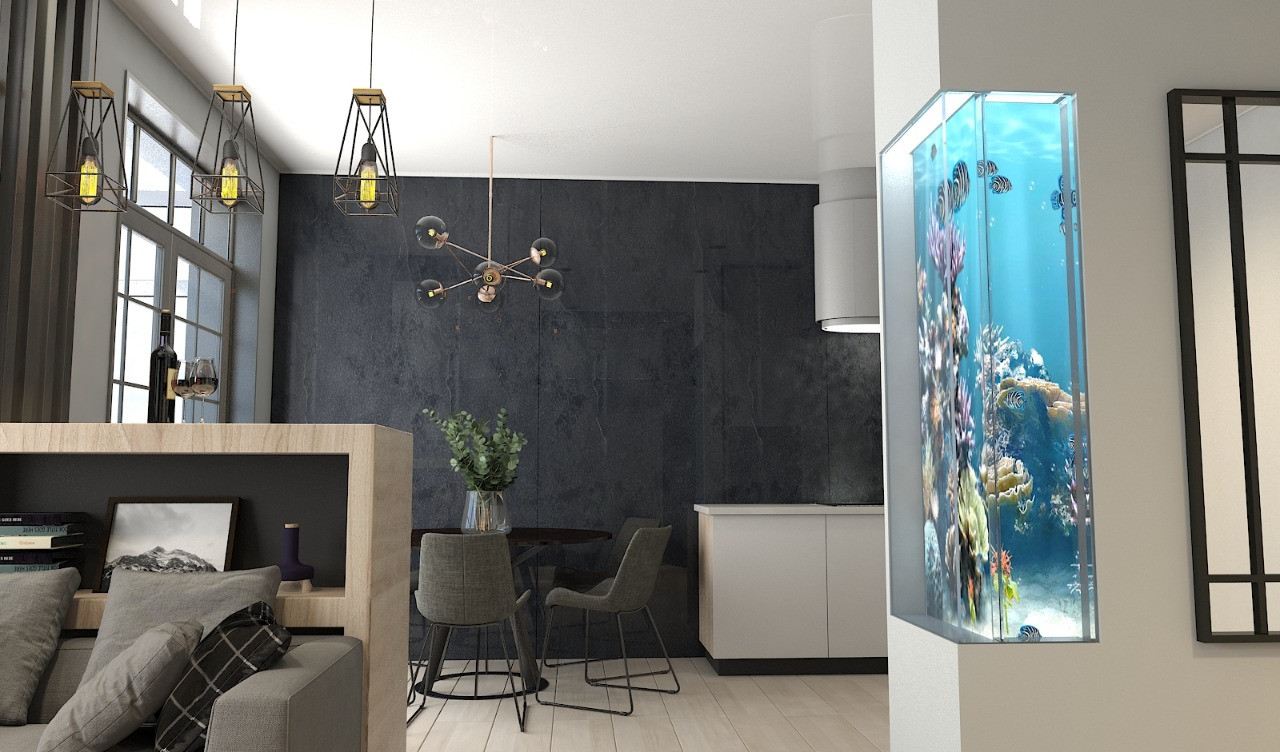 Обложка проекта: Квартира в стиле Хай-тек 98 кв.м