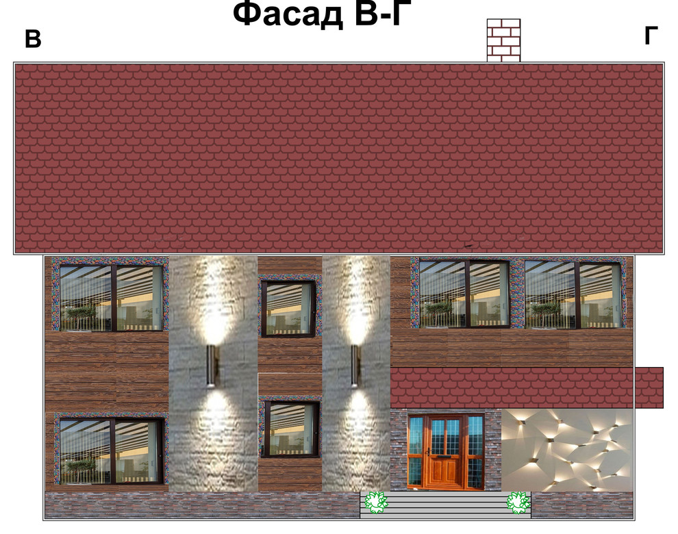 дизан-проект фасада дома в стиле Гауди