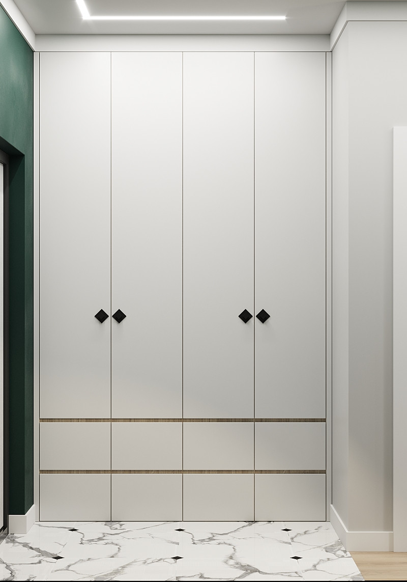 Прихожая в Скандинавском стиле, ЖК "Лесопарковый"