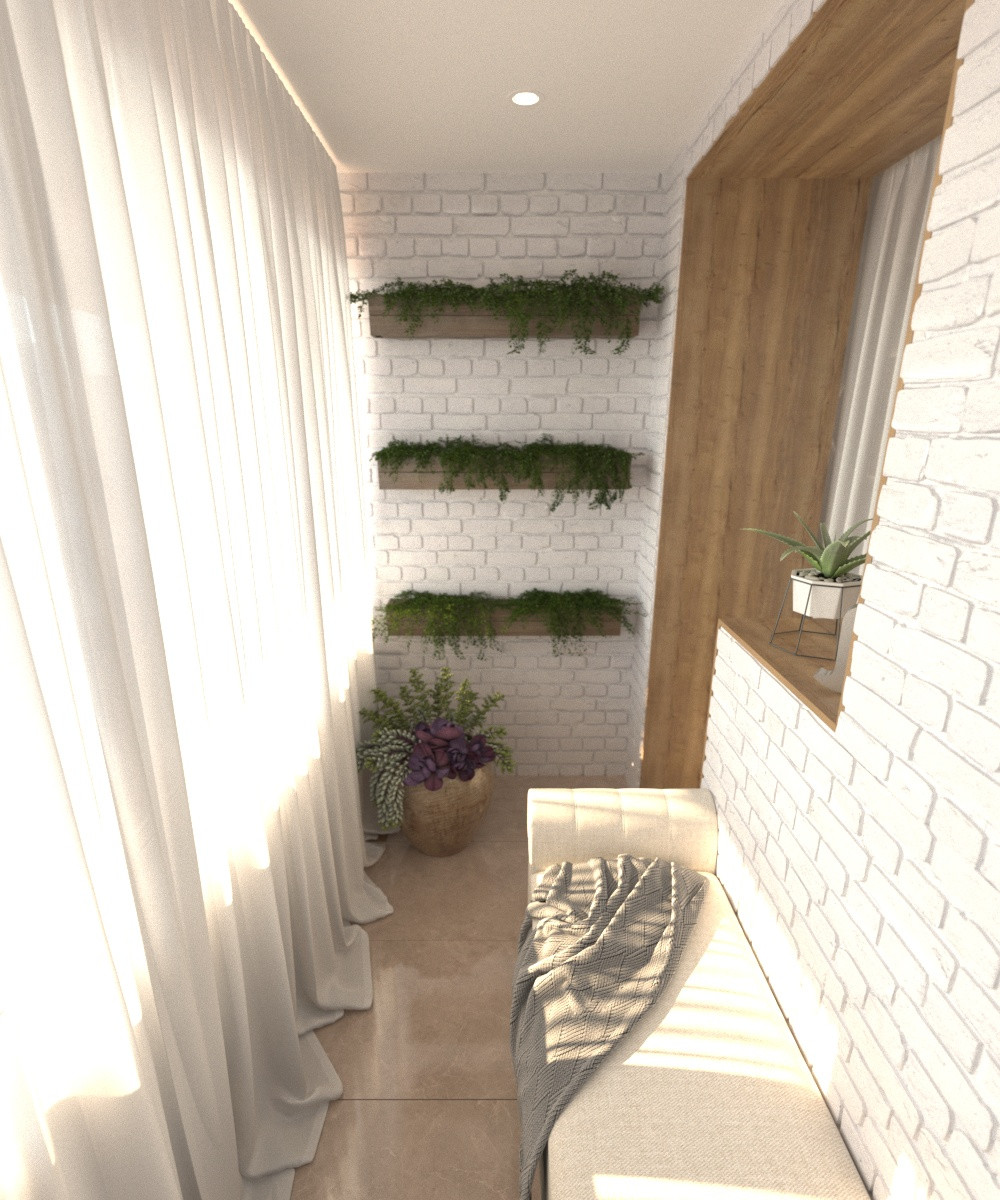 Дизайн Гостиной- кухни, совмещенный с лоджией