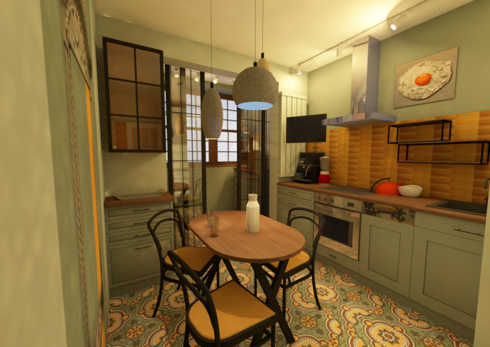 Кухня в Неорусском стиле.