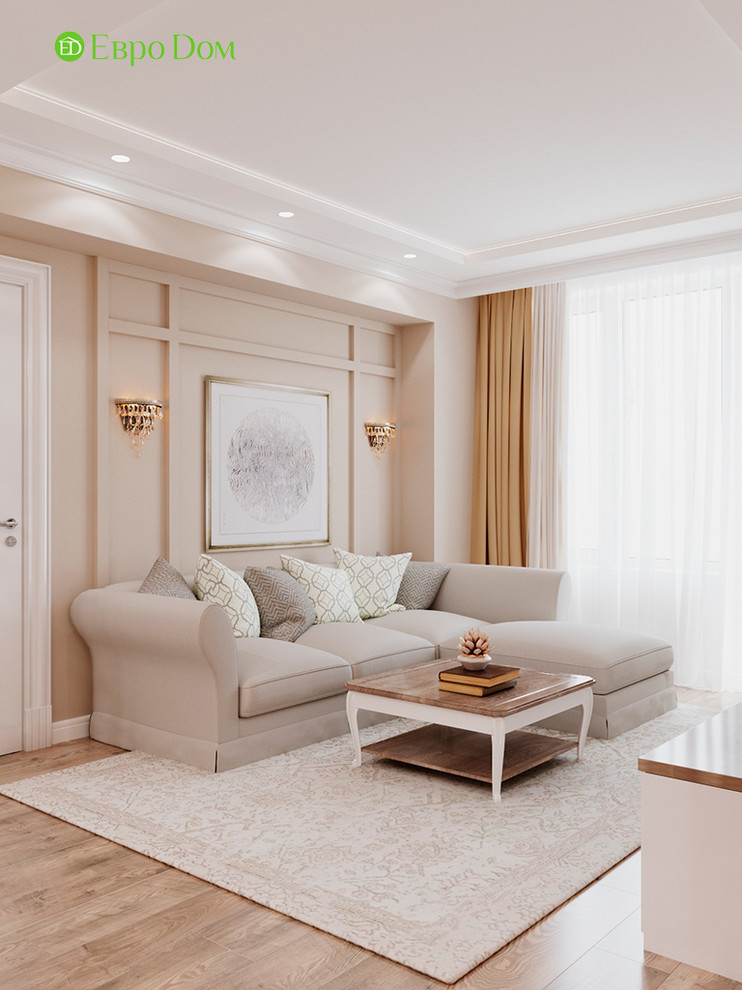 Дизайн трехкомнатной квартиры 83 кв. м в стиле неоклассика. Фото проекта