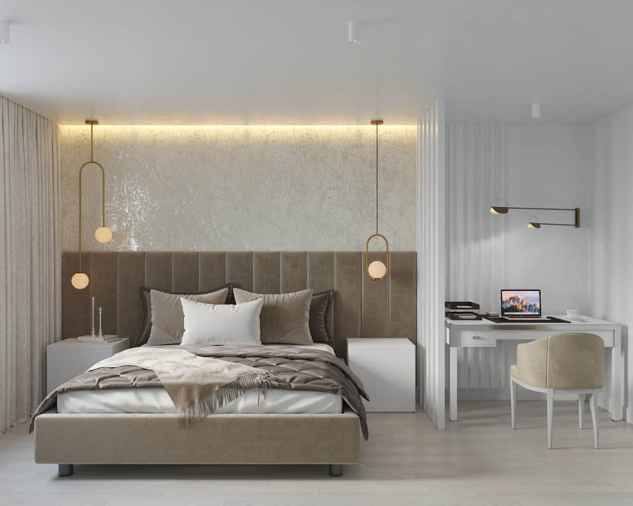 Обложка проекта: СПАЛЬНЯ С РАБОЧЕЙ ЗОНОЙ