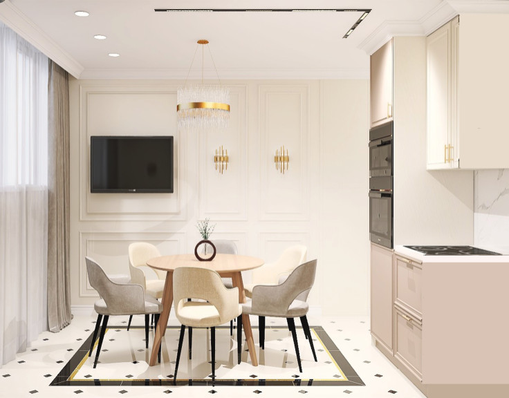 1-комнатная квартир 32,4кв.м стиль неоклассика