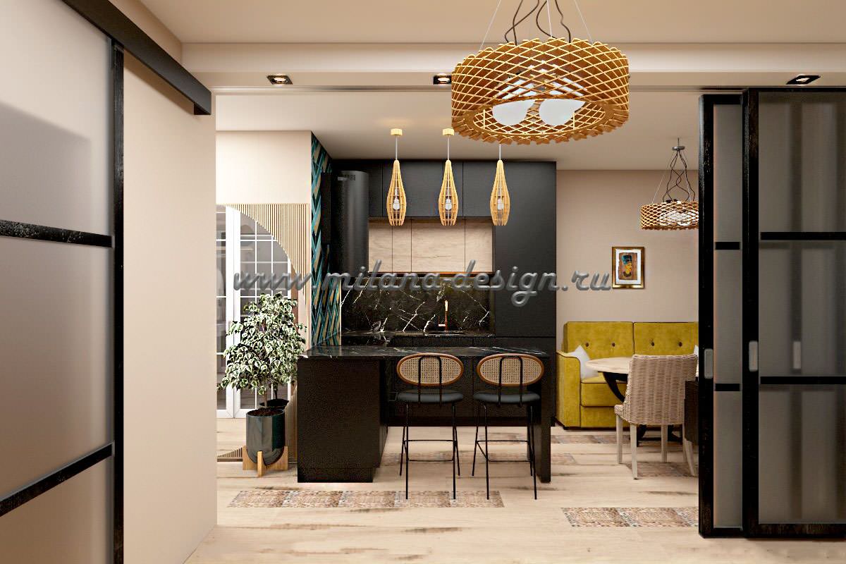 Обложка проекта: Однокомнатная квартира в этническом стиле