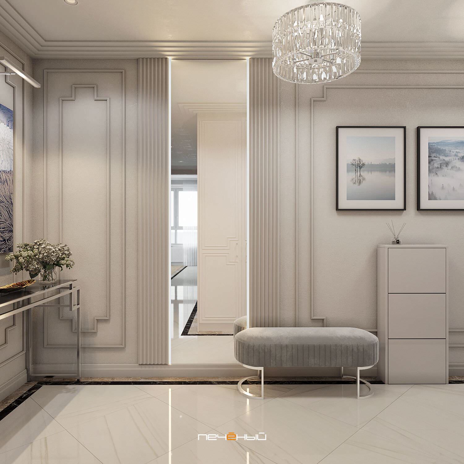 2024 Дизайн 3-комн. квартиры в стиле классика, 65 м², Москва, ЖК Life-Варшавская