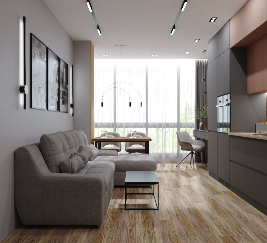 Стильная двухкомнатная квартира для молодой пары