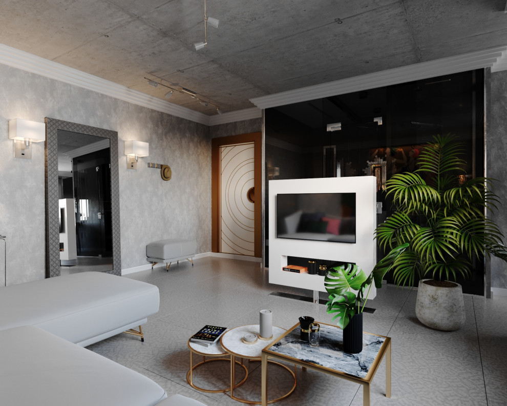 Обложка проекта: Models in party dresses - дизайн квартиры в стиле лофт и ар-деко, 54 кв.м.