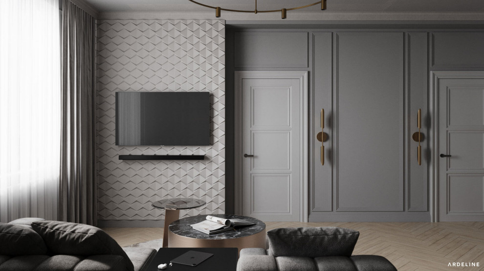 Дизайн квартиры в минималистичных серых тонах