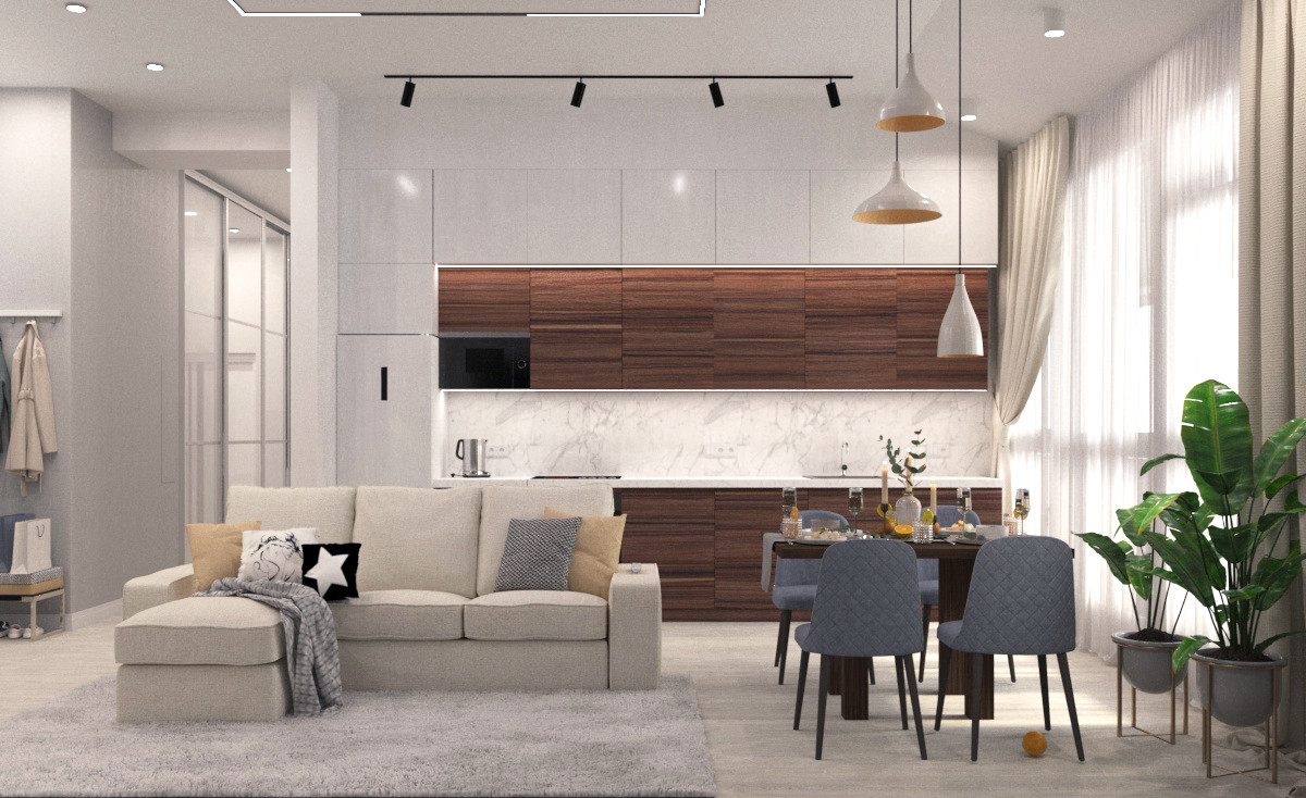 Обложка проекта: Визуализация дизайн-проекта 3-х комн. квартиры