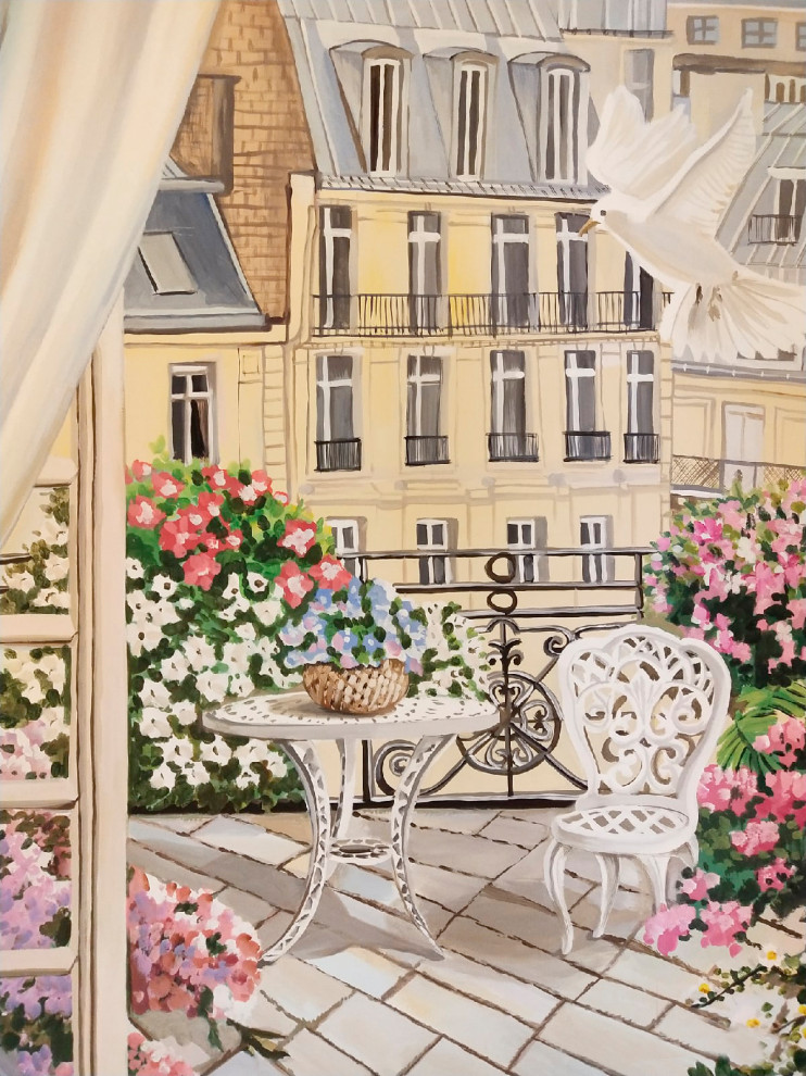 Роспись в спальне загородного дома в Сочи