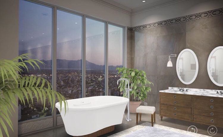 Обложка проекта: cuarto de baño con vistas  ванная комната с видом на город