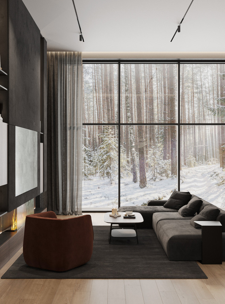 Обложка проекта: Темный минимализм в коттедже. Проект.