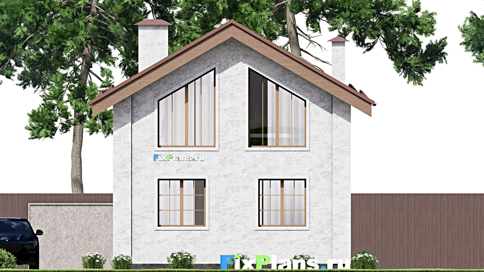 Проект дома с мансардой 7х10 м S86м2 F-15272