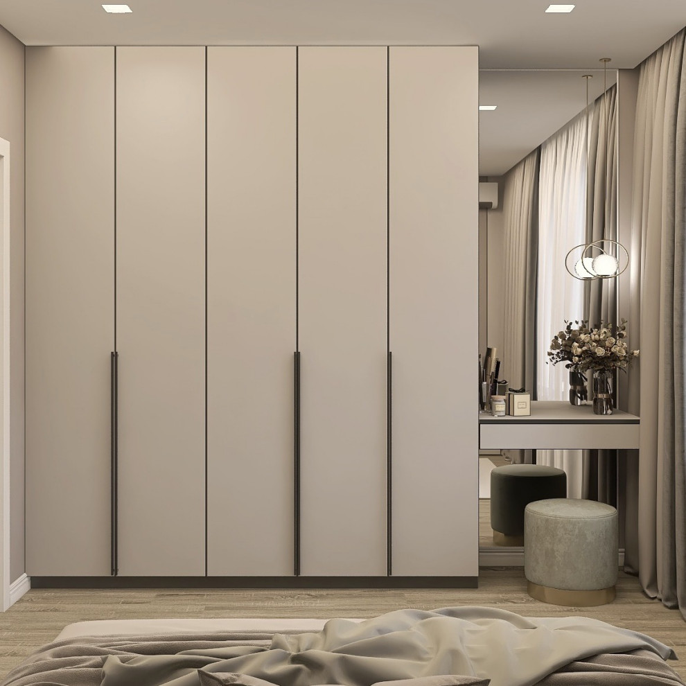 Монохром в двухкомнатной квартире для молодой пары