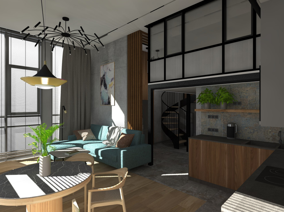 Обложка проекта: Дизайн-проект двухуровневой квартиры