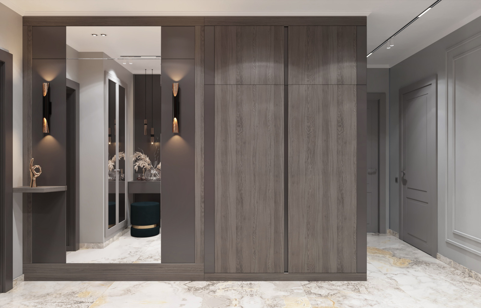 Дизайн интерьера квартиры. 168 кв.м. Soft contrasts.